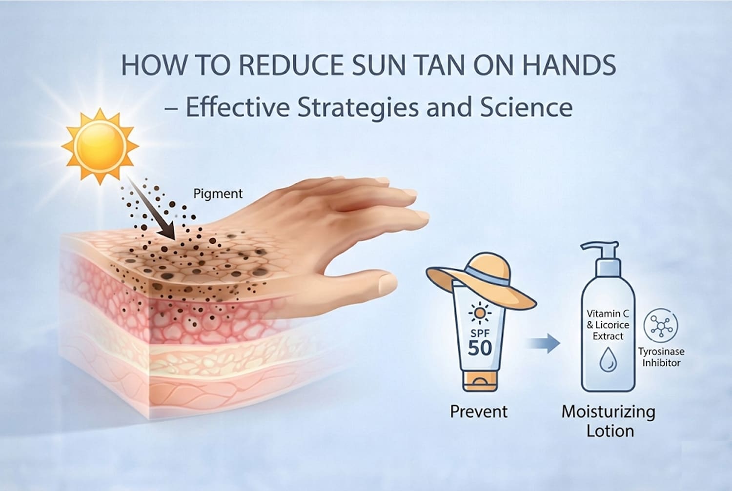 HOW TO REDUCE SUN TAN ON HANDS